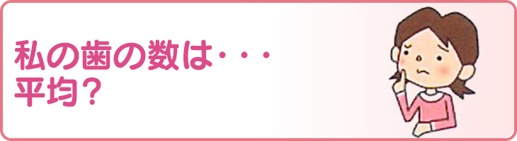 私の歯の数は…平均？